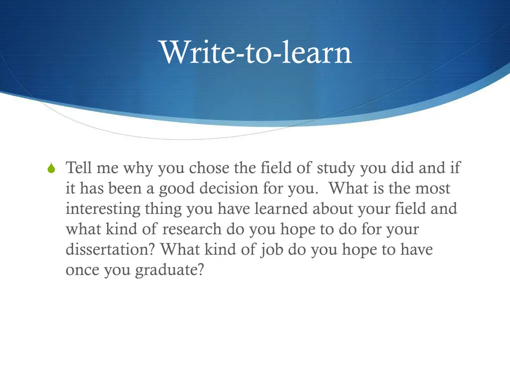 write to learn