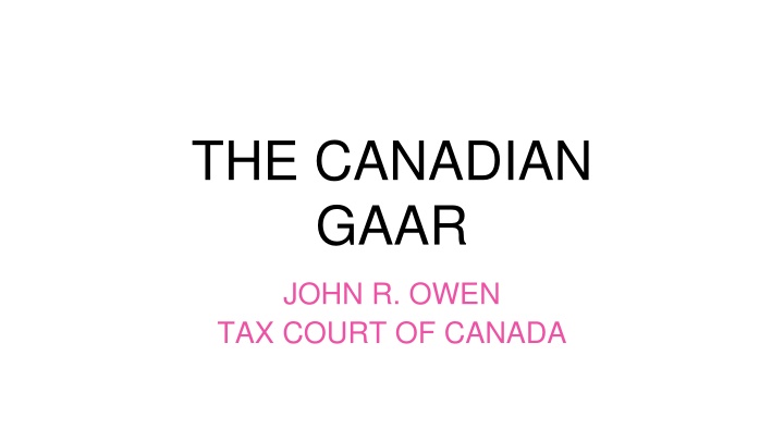 the canadian gaar