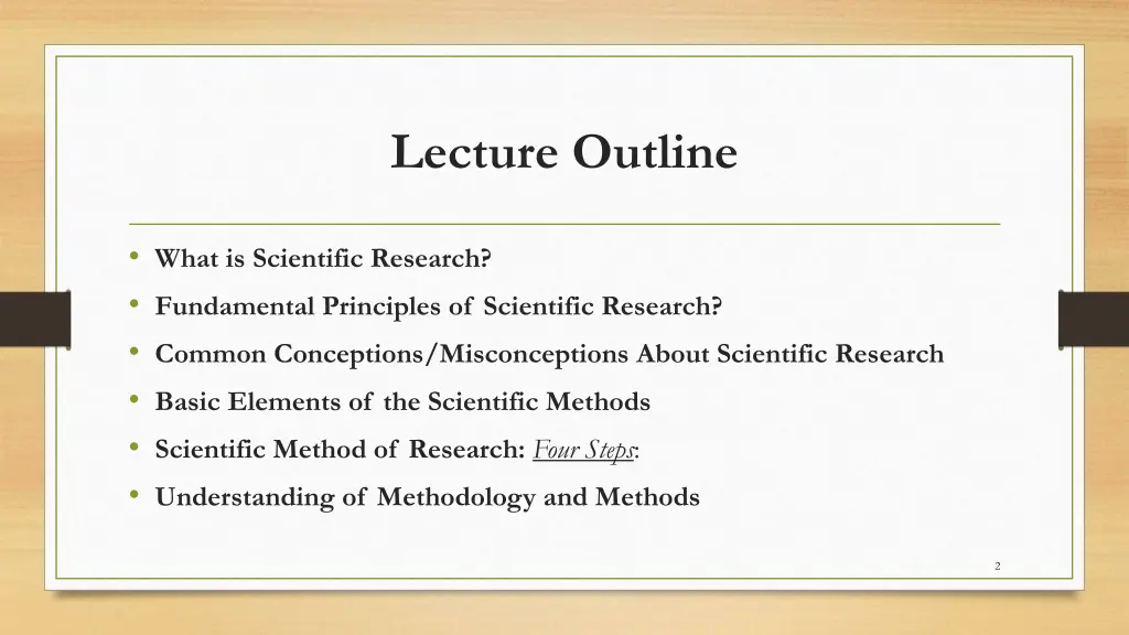 lecture outline