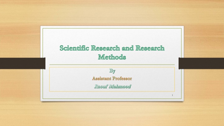 scientific research and research methods