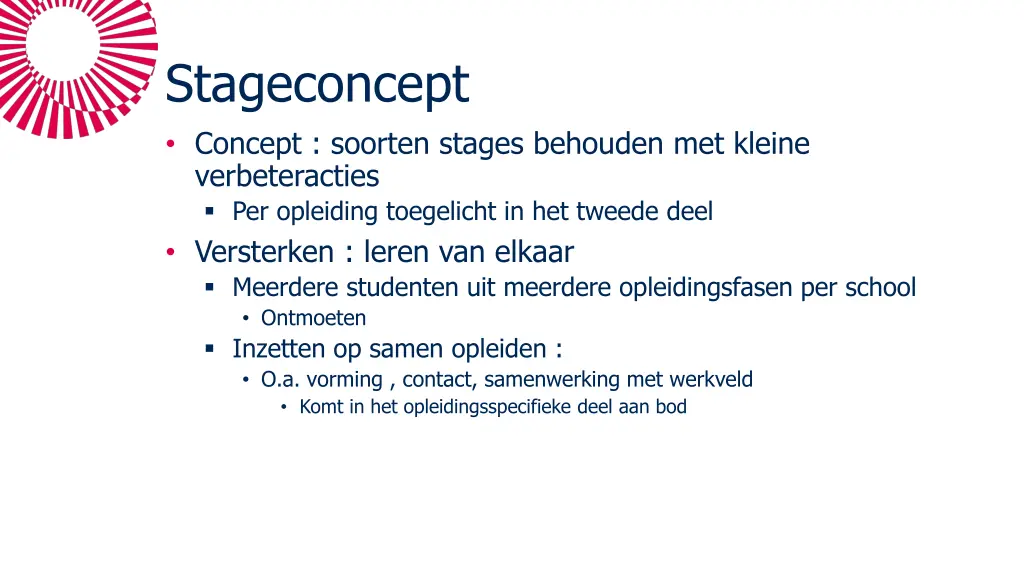 stageconcept concept soorten stages behouden