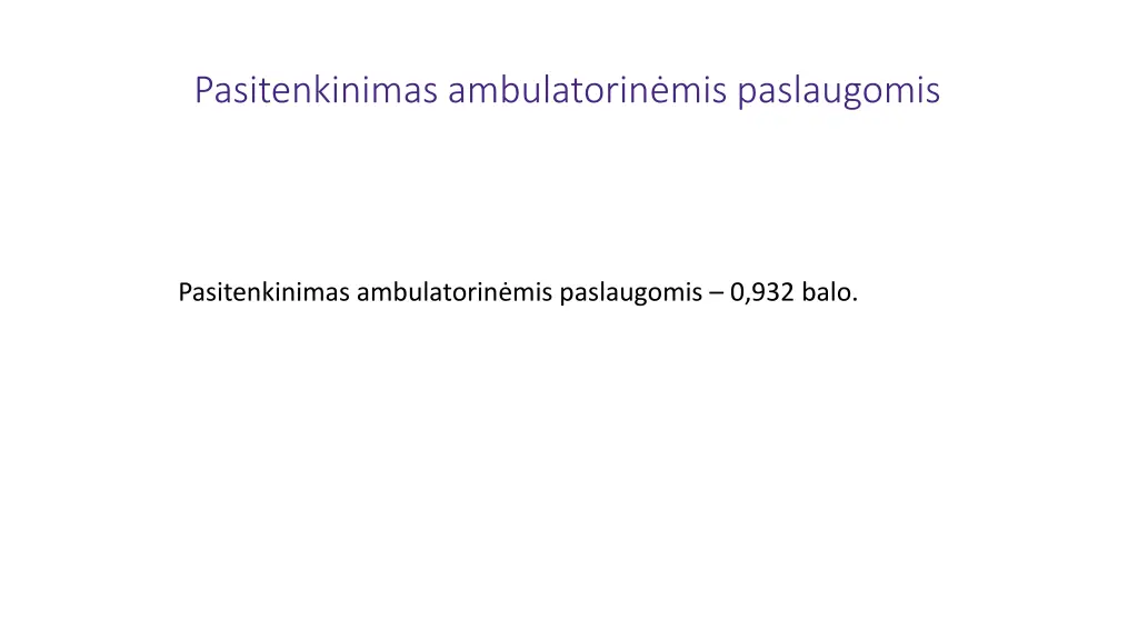 pasitenkinimas ambulatorin mis paslaugomis