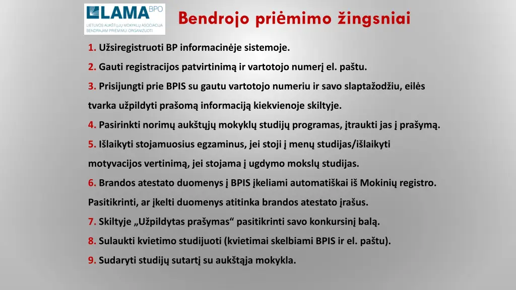 bendrojo pri mimo ingsniai
