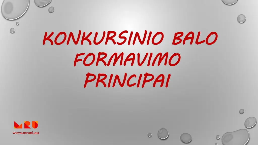 konkursinio balo formavimo principai