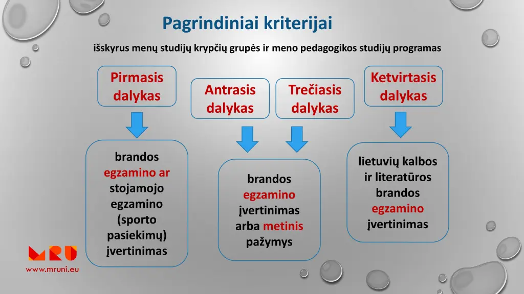 pagrindiniai kriterijai
