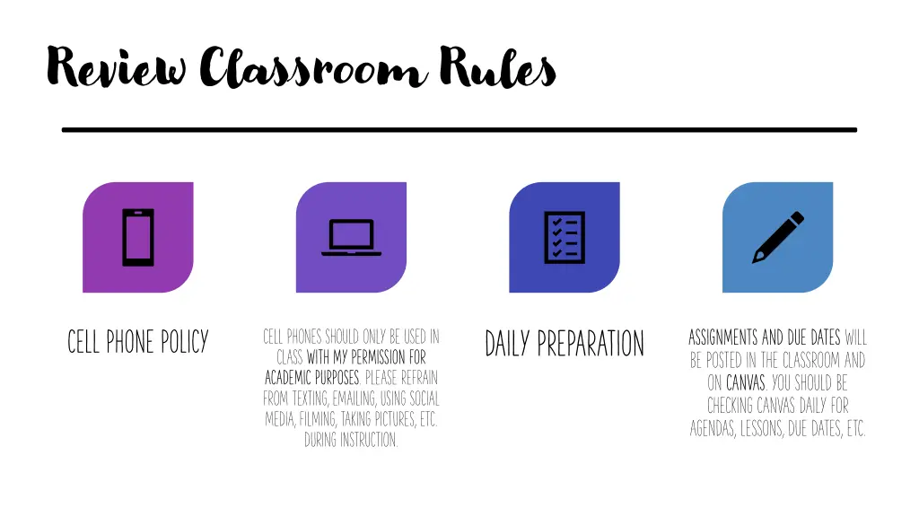 review classroom rules
