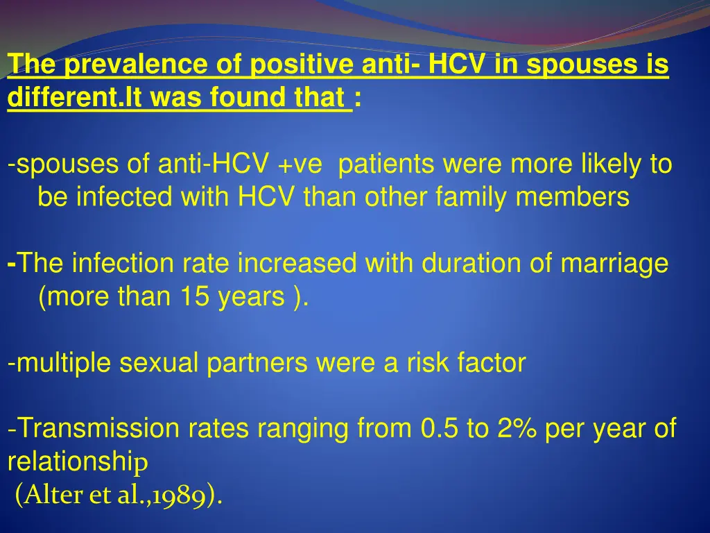 the prevalence of positive anti hcv in spouses