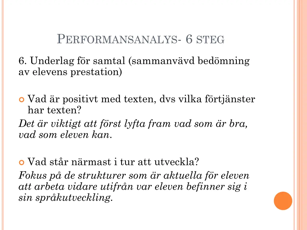 p erformansanalys 6 steg 3