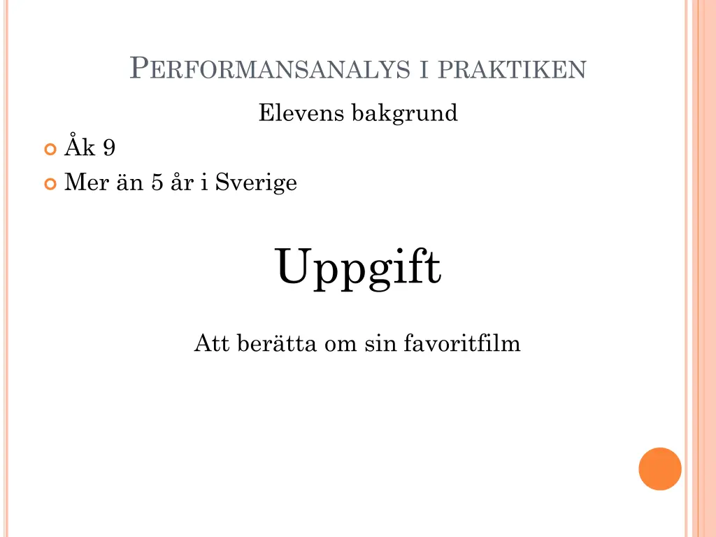 p erformansanalys i praktiken
