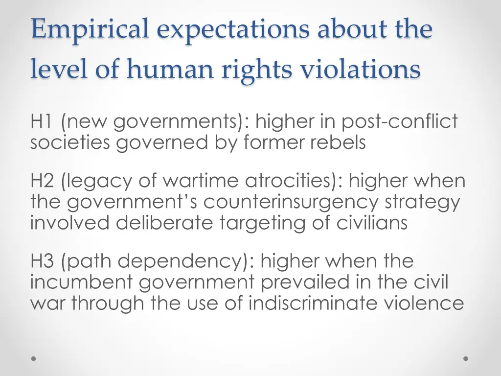 empirical expectations about the level of human