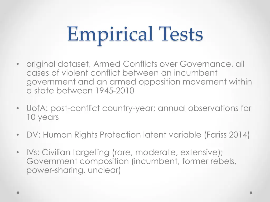empirical tests