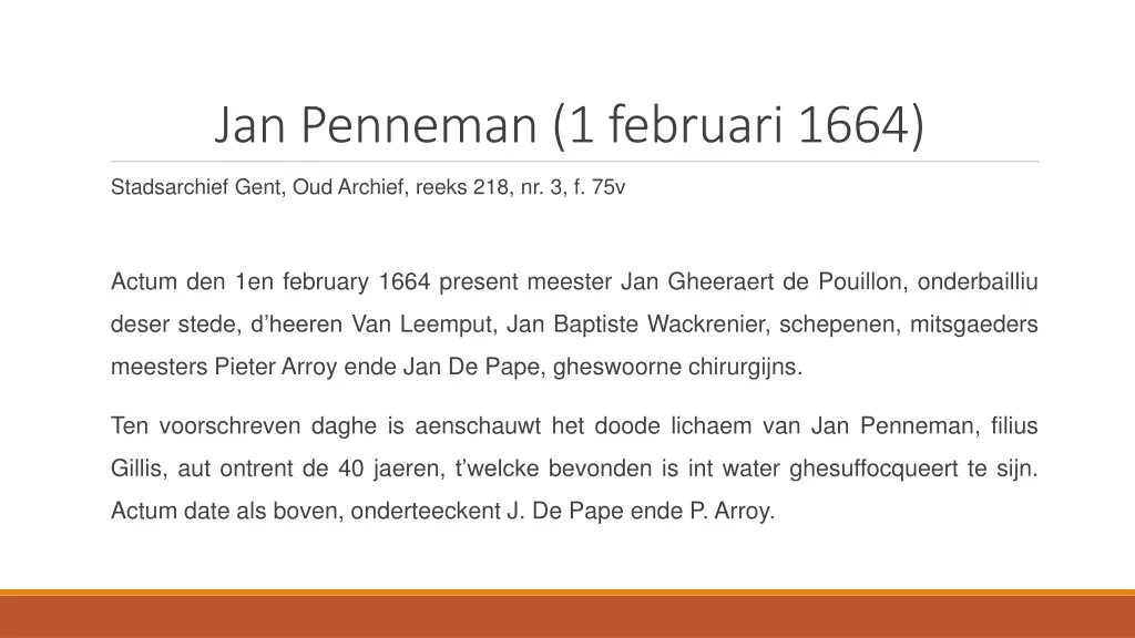 jan penneman 1 februari 1664