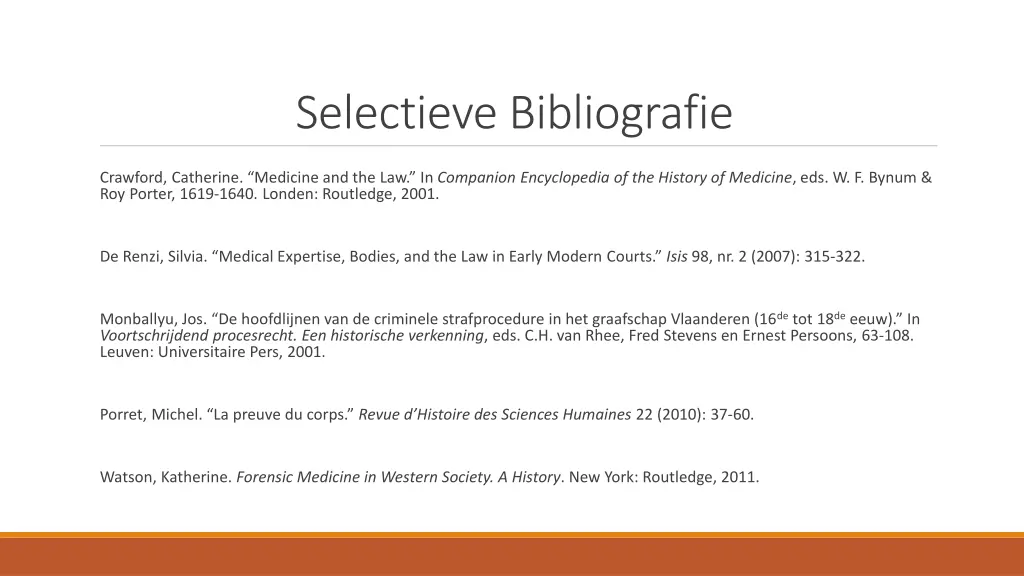 selectieve bibliografie