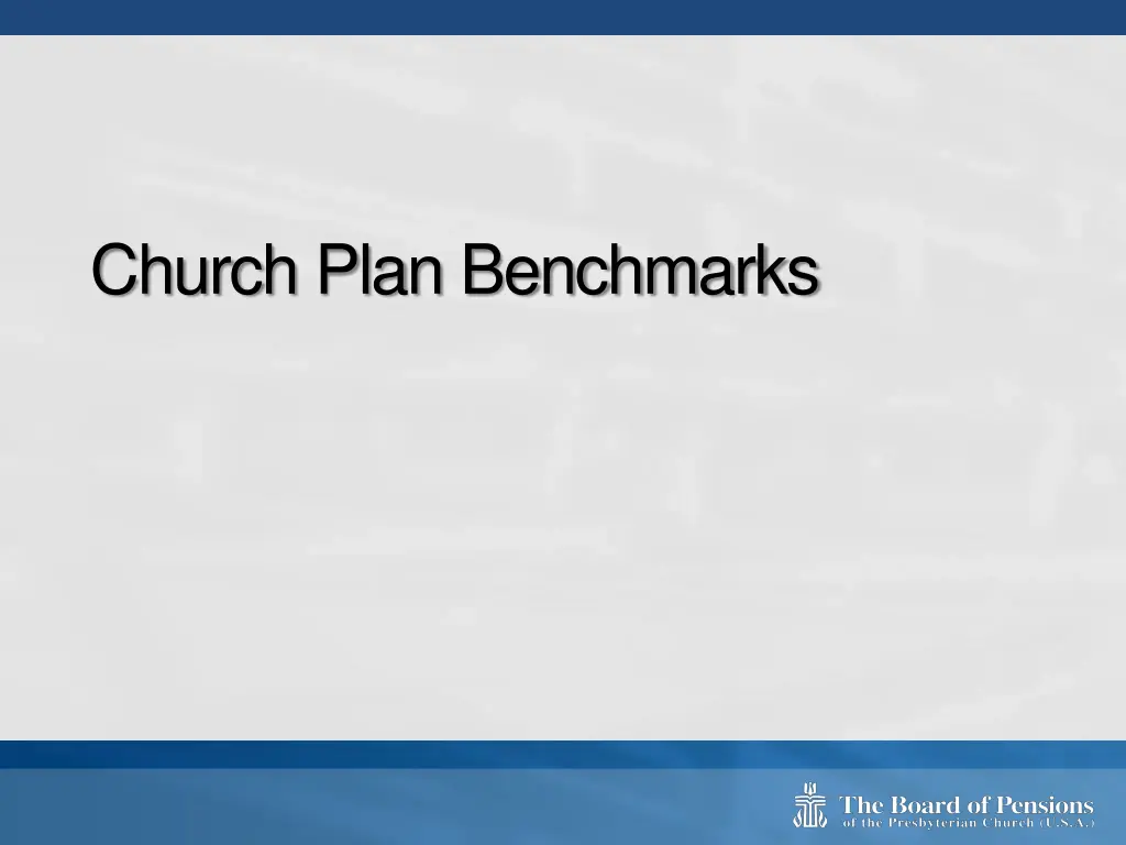 church plan benchmarks