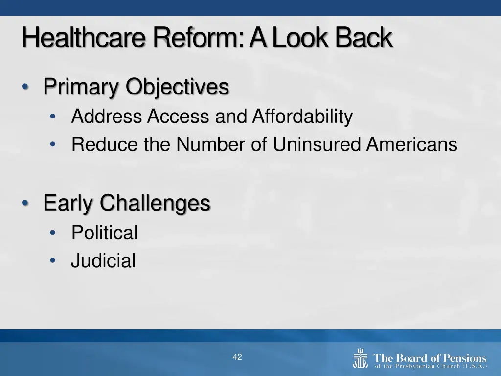 healthcare reform a look back