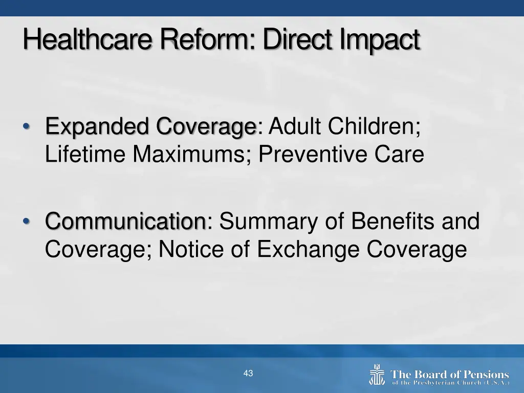 healthcare reform direct impact
