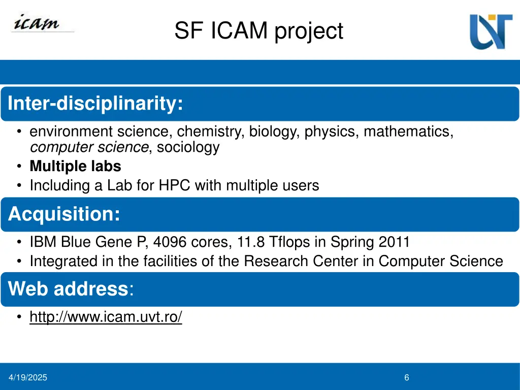sf icam project 1