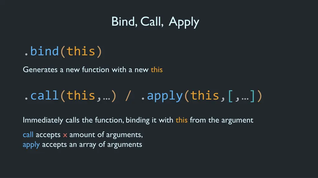 bind call apply