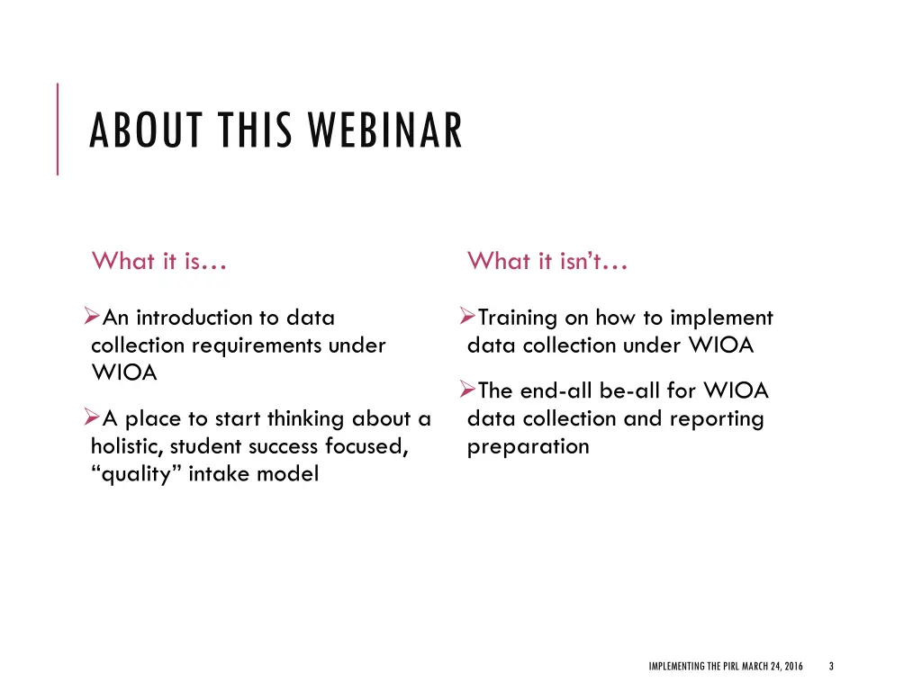about this webinar