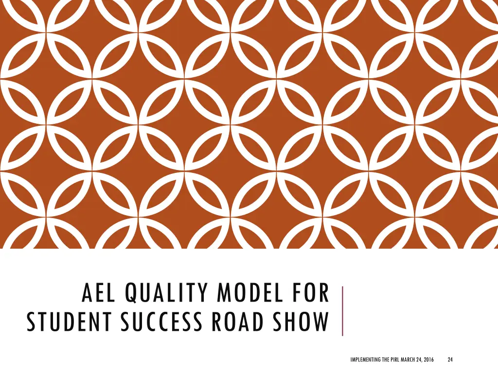 ael quality model for student success road show