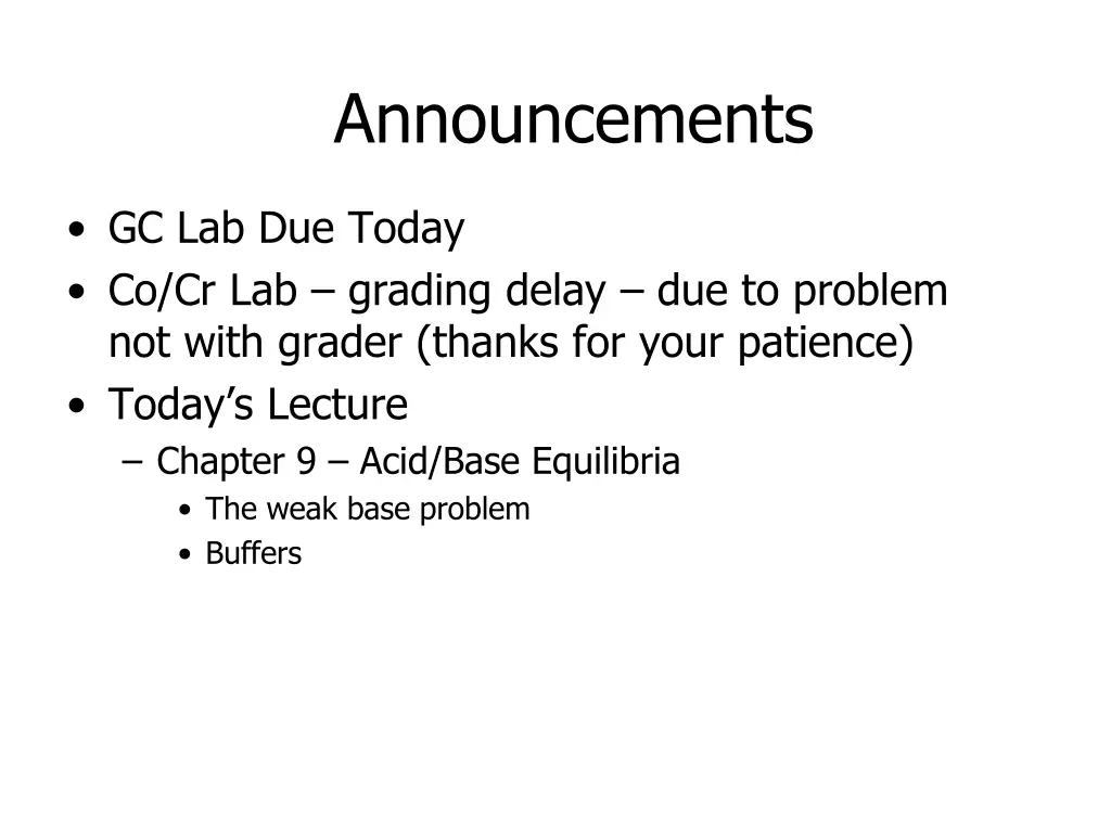 announcements