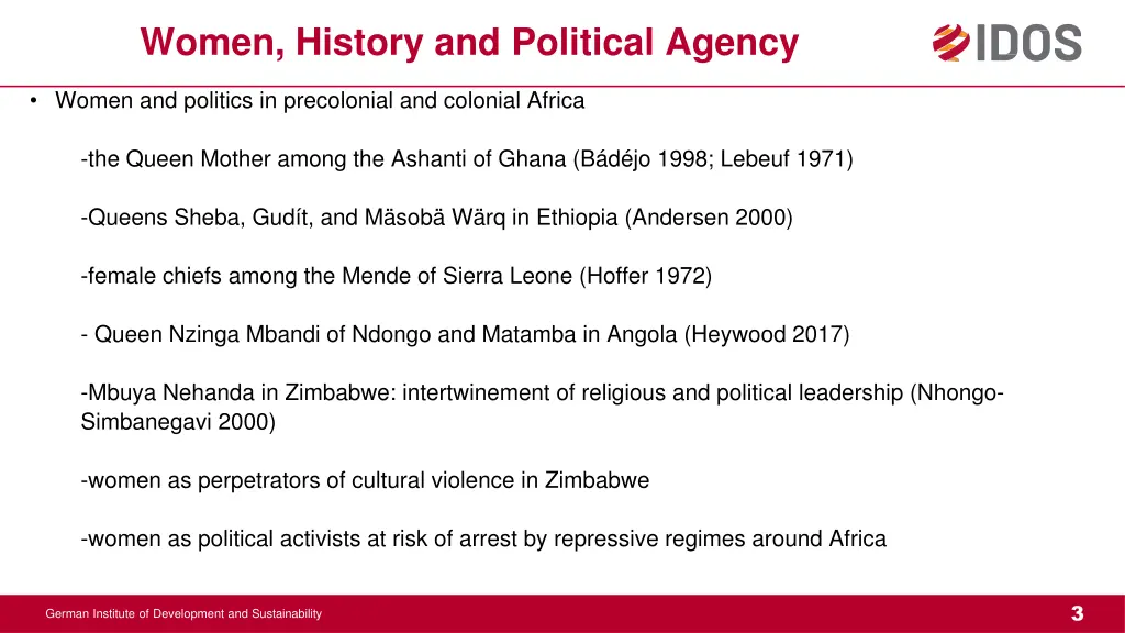 women history and political agency