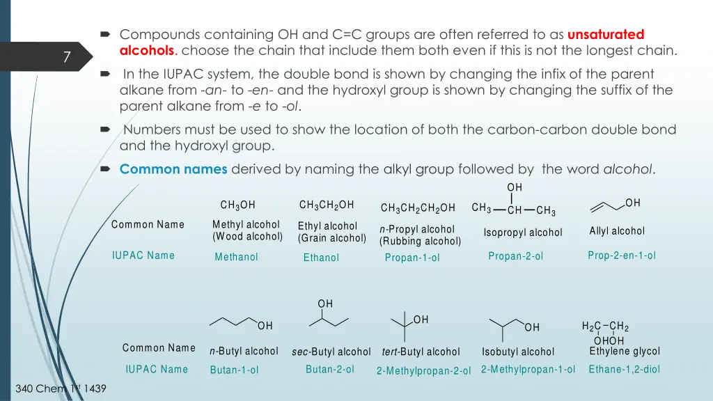 compounds containing oh and c c groups are often