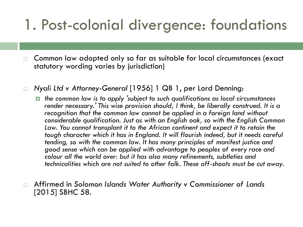 1 post colonial divergence foundations