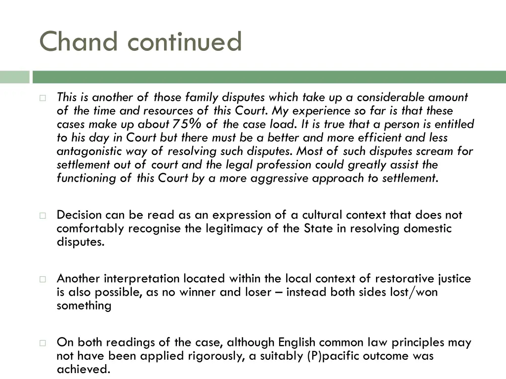 chand continued