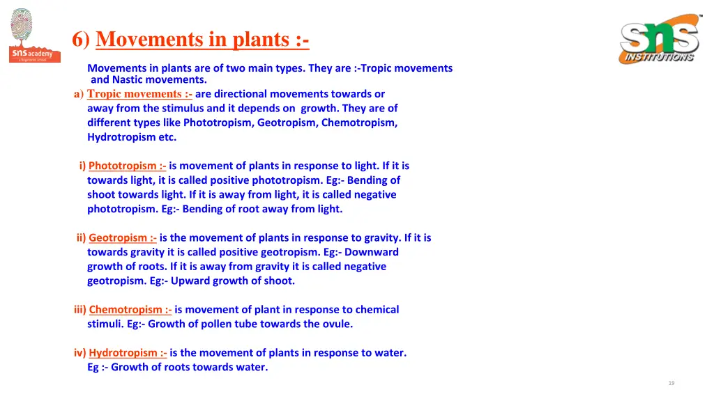 6 movements in plants