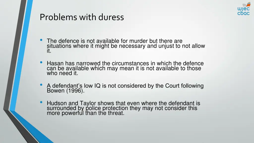 problems with duress