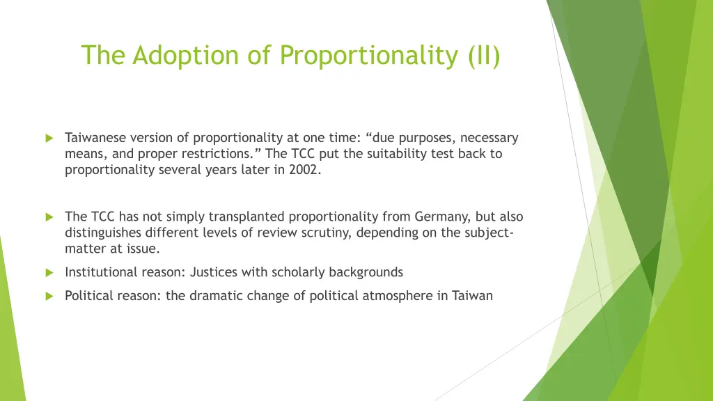 the adoption of proportionality ii