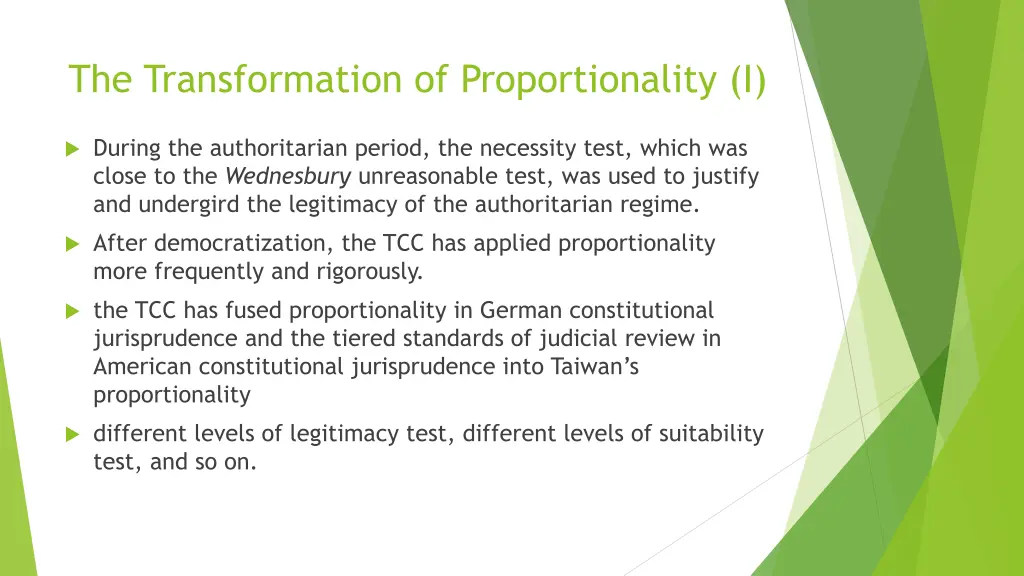the transformation of proportionality i