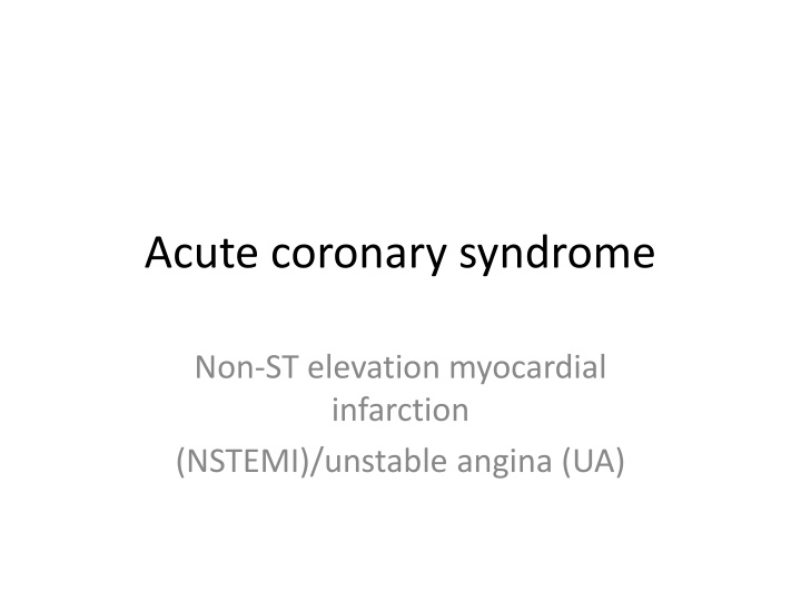 acute coronary syndrome