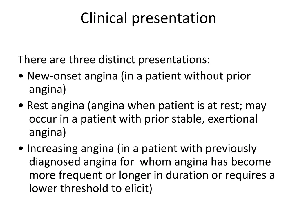 clinical presentation