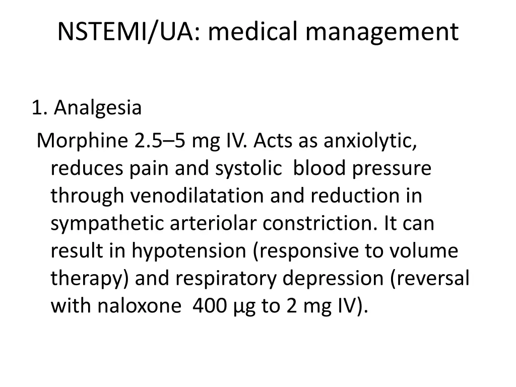 nstemi ua medical management