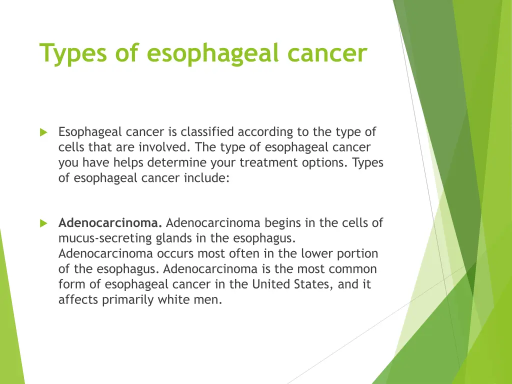 types of esophageal cancer