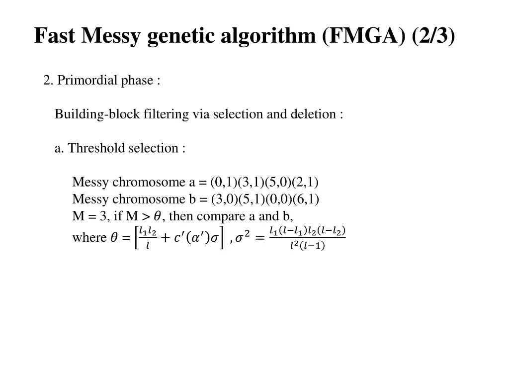 fast messy genetic algorithm fmga 2 3