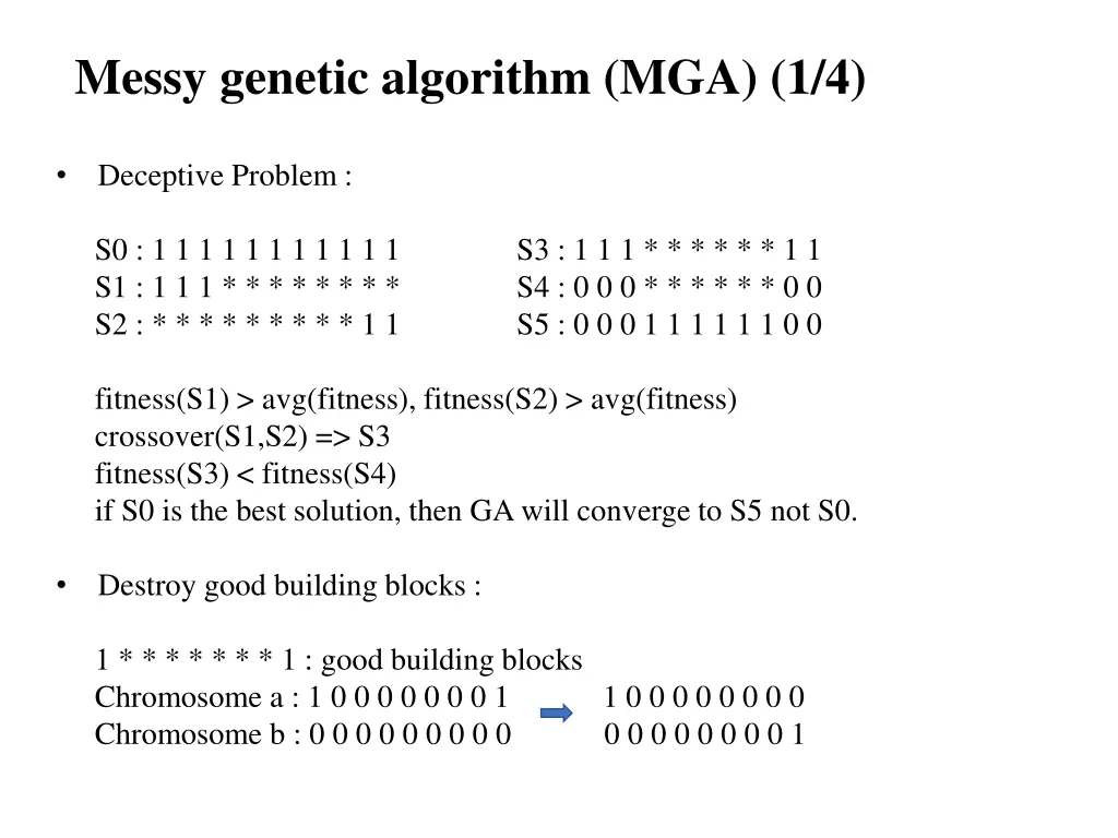 messy genetic algorithm mga 1 4