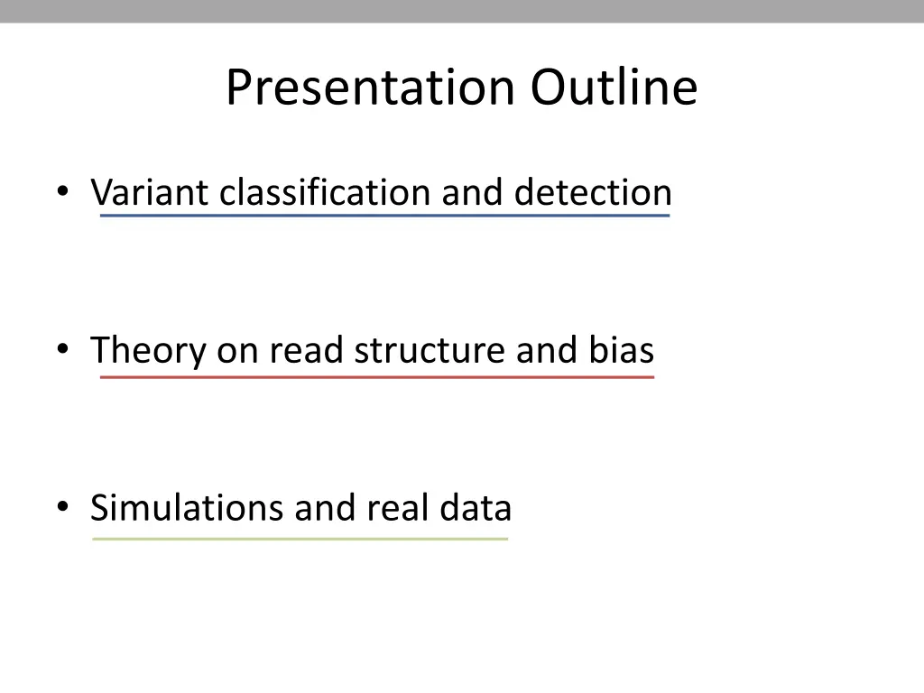 presentation outline