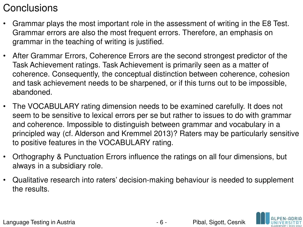 conclusions