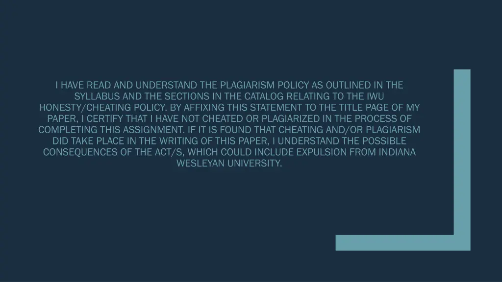 i have read and understand the plagiarism policy