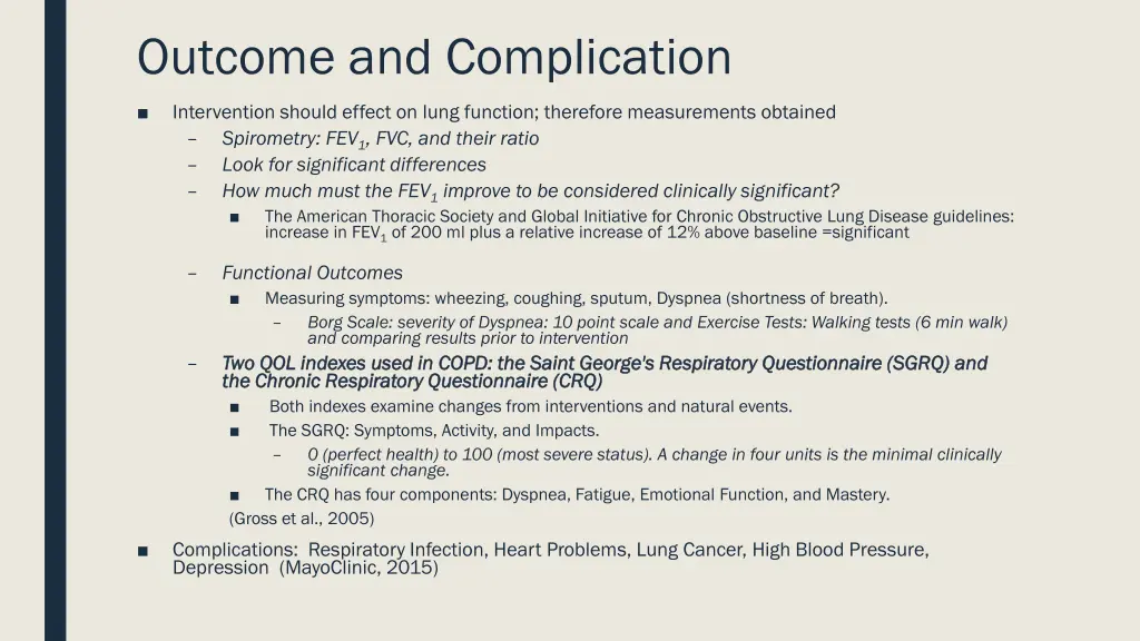 outcome and complication