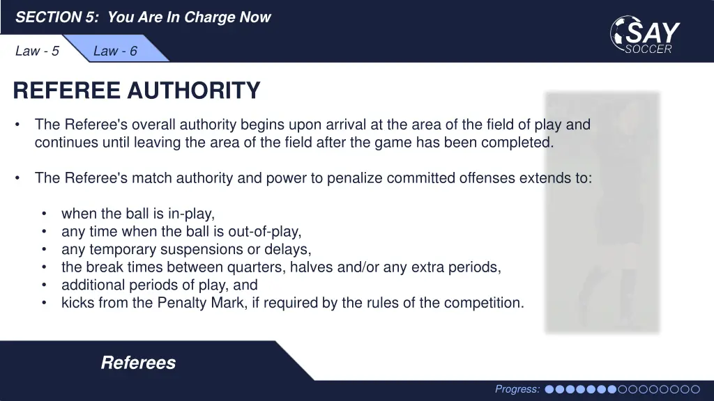 section 5 you are in charge now 6