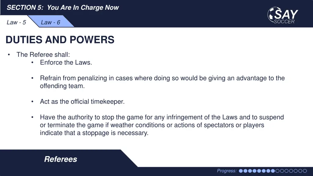 section 5 you are in charge now 7