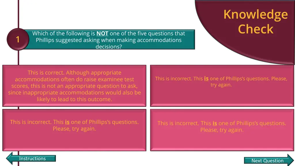knowledge check