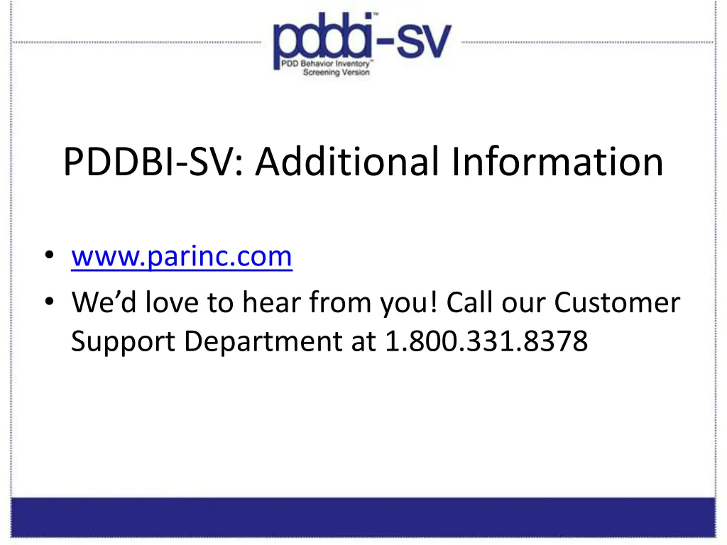 pddbi sv additional information