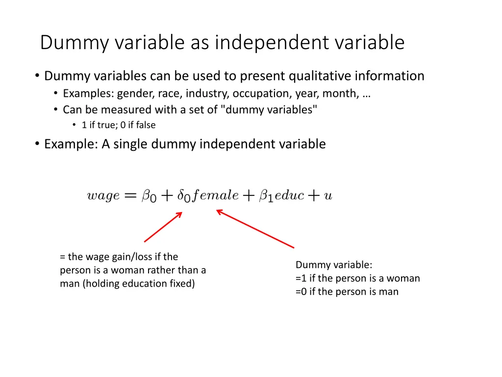 dummy variable as independent variable