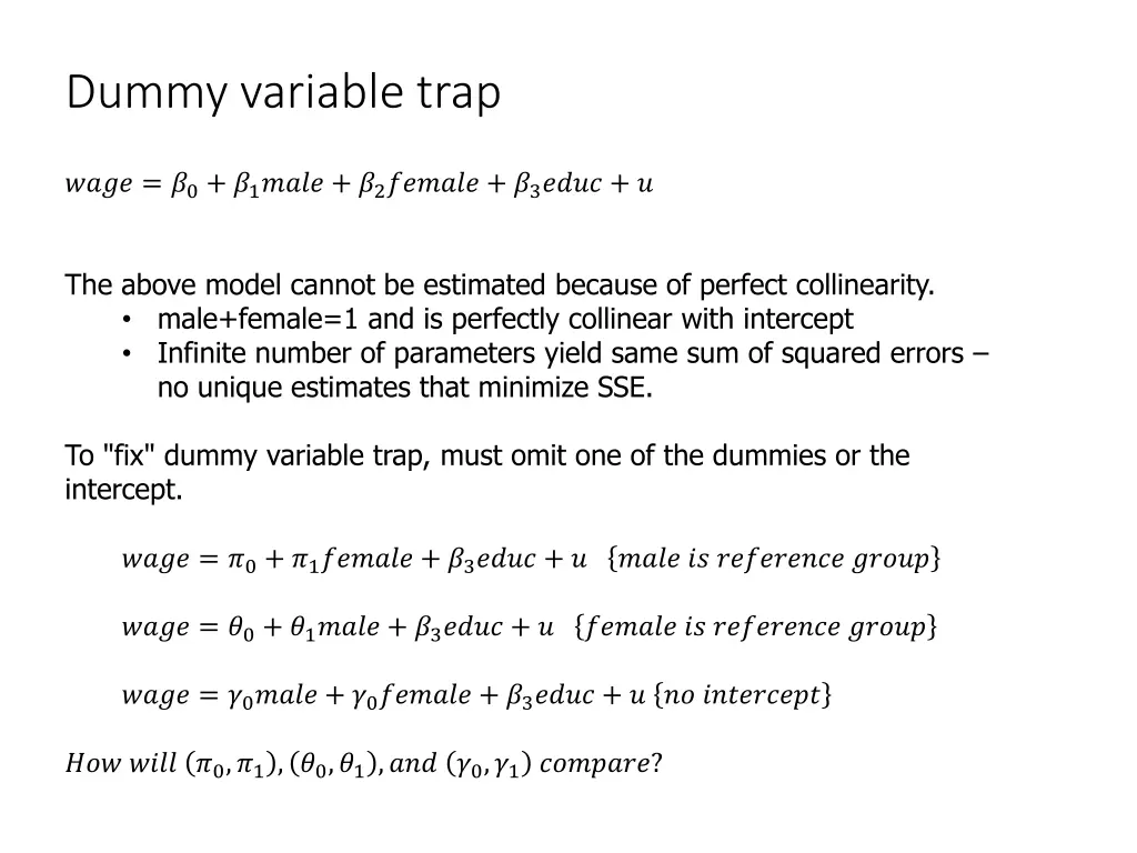 dummy variable trap
