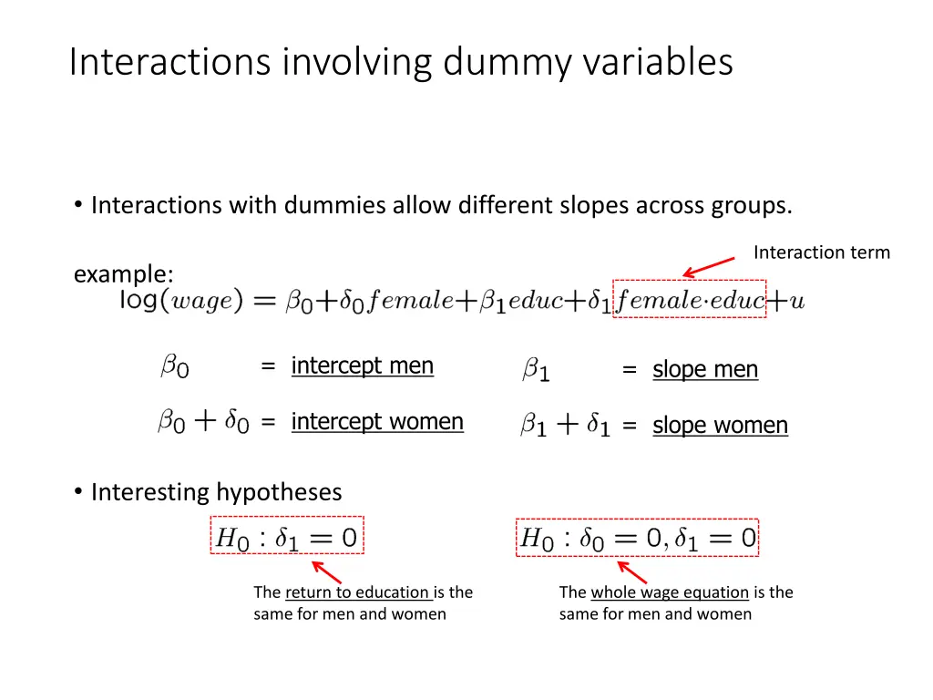 interactions involving dummy variables